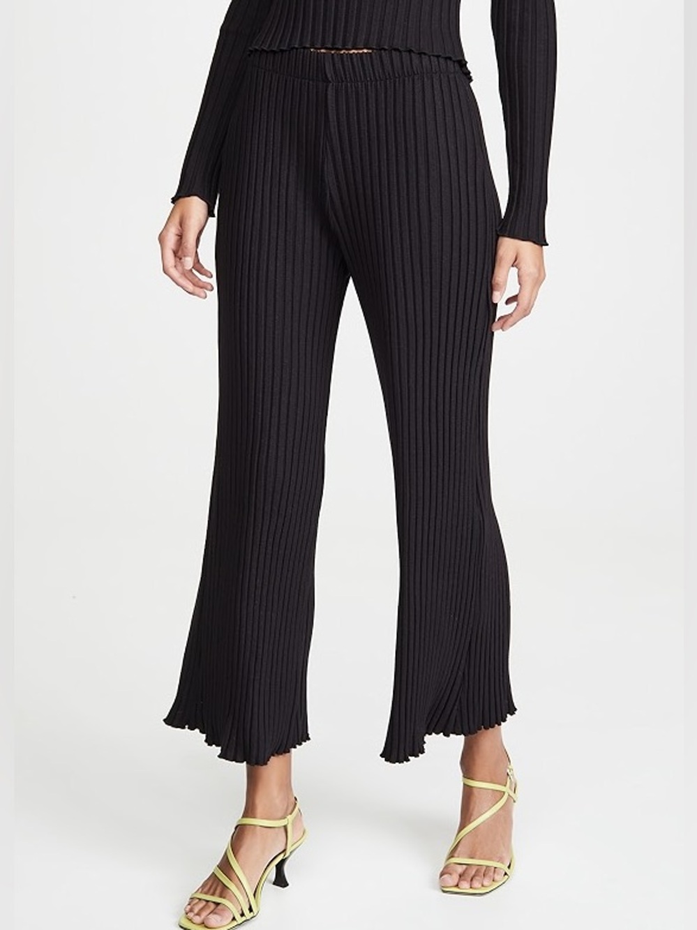 SIMON MILLER Alder Ribbed Knit Pants - Black- LIKE NEW